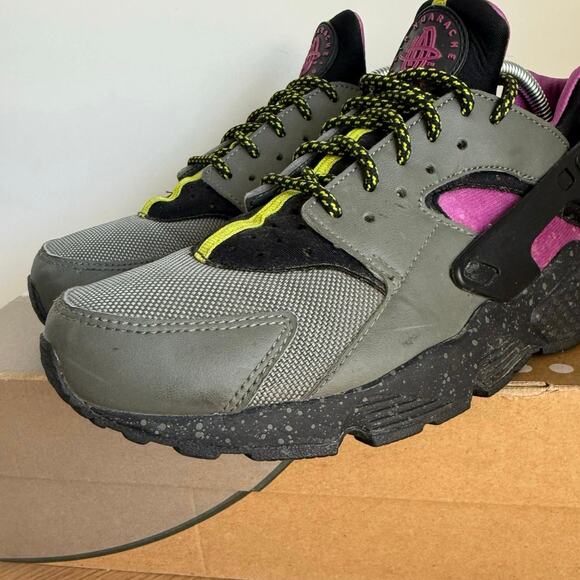 Nike Air Huarache Run River Rock Bright Cactus Men Sneakers- SZ Men 8- W 9.5 - Picture 7 of 13